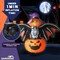 8FT Width Halloween Inflatable Bat Outdoor Decorations with LED Lights (black,yellow,purple)